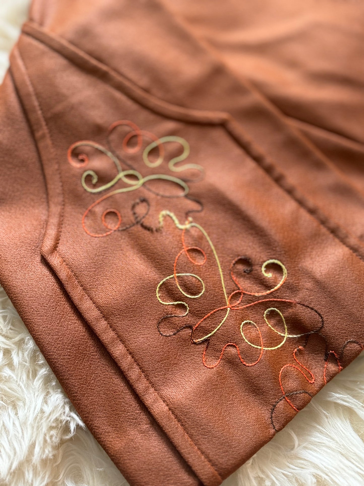 Women’s Western Vintage Pant Suit Set | Chain Stitch Design | XS-S