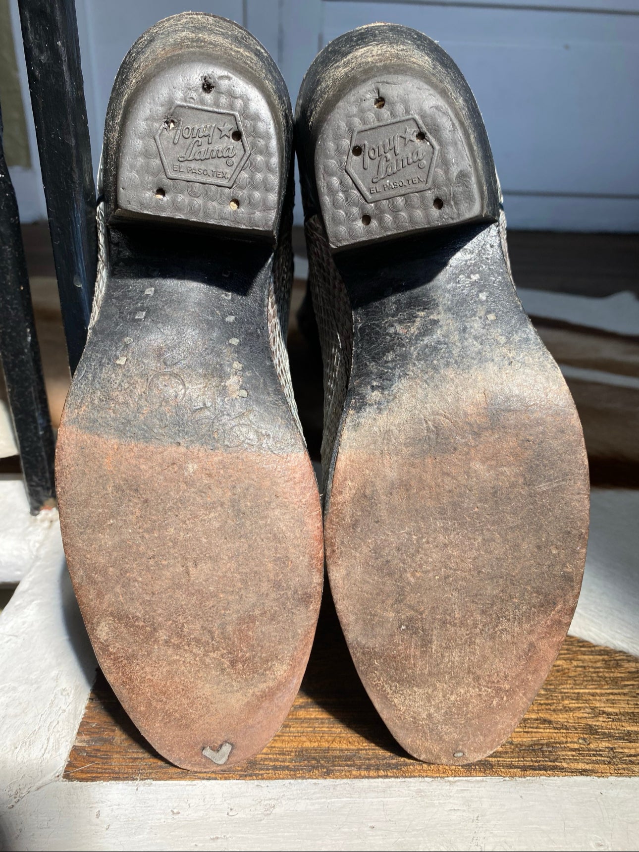 Vintage Tony Lama Python Leather Boots, Womens 5B