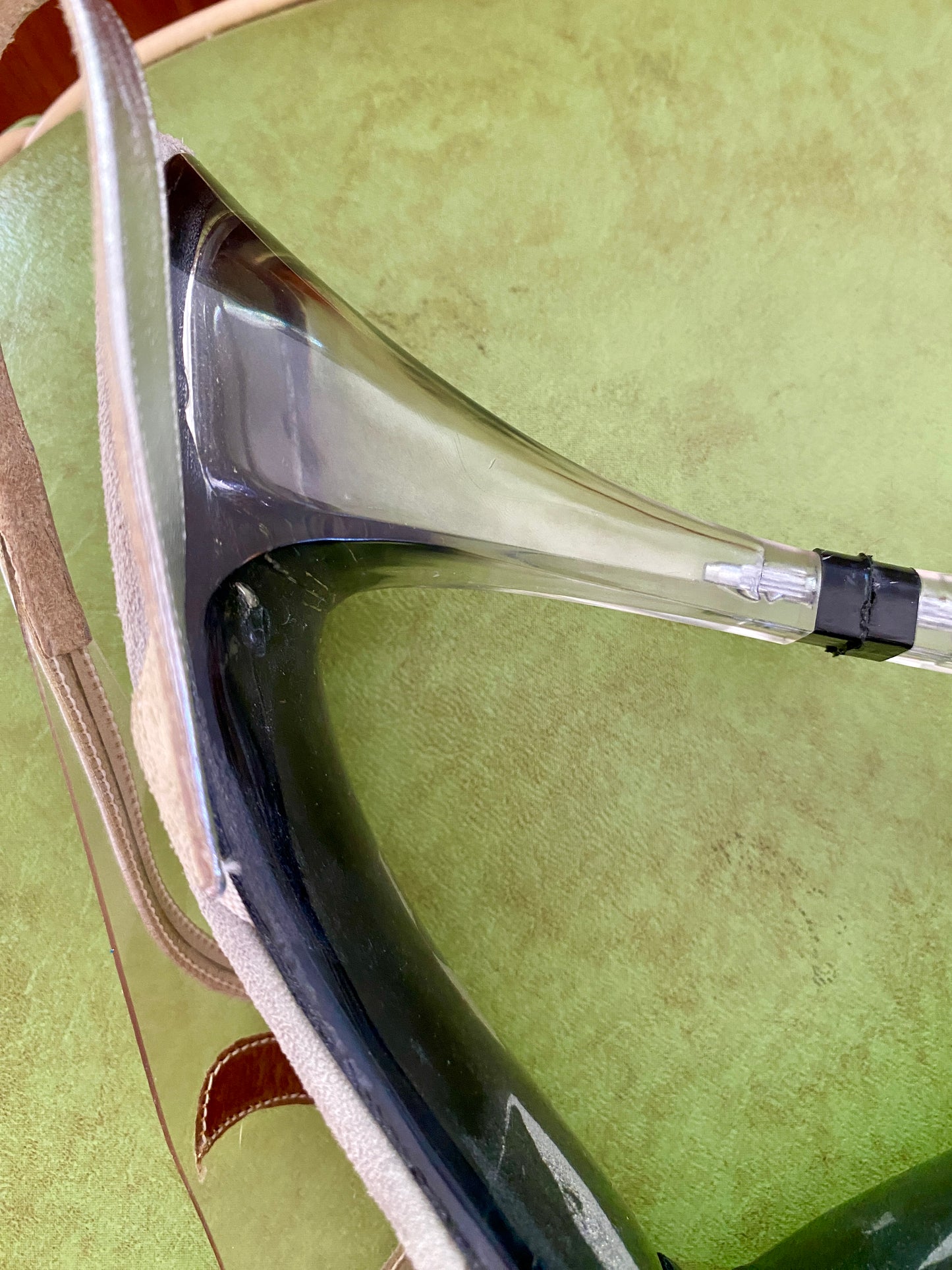 1950's Vintage Lucite Heels by Onex | Clear | Size 7.5 | Silver, Brown | Slingback