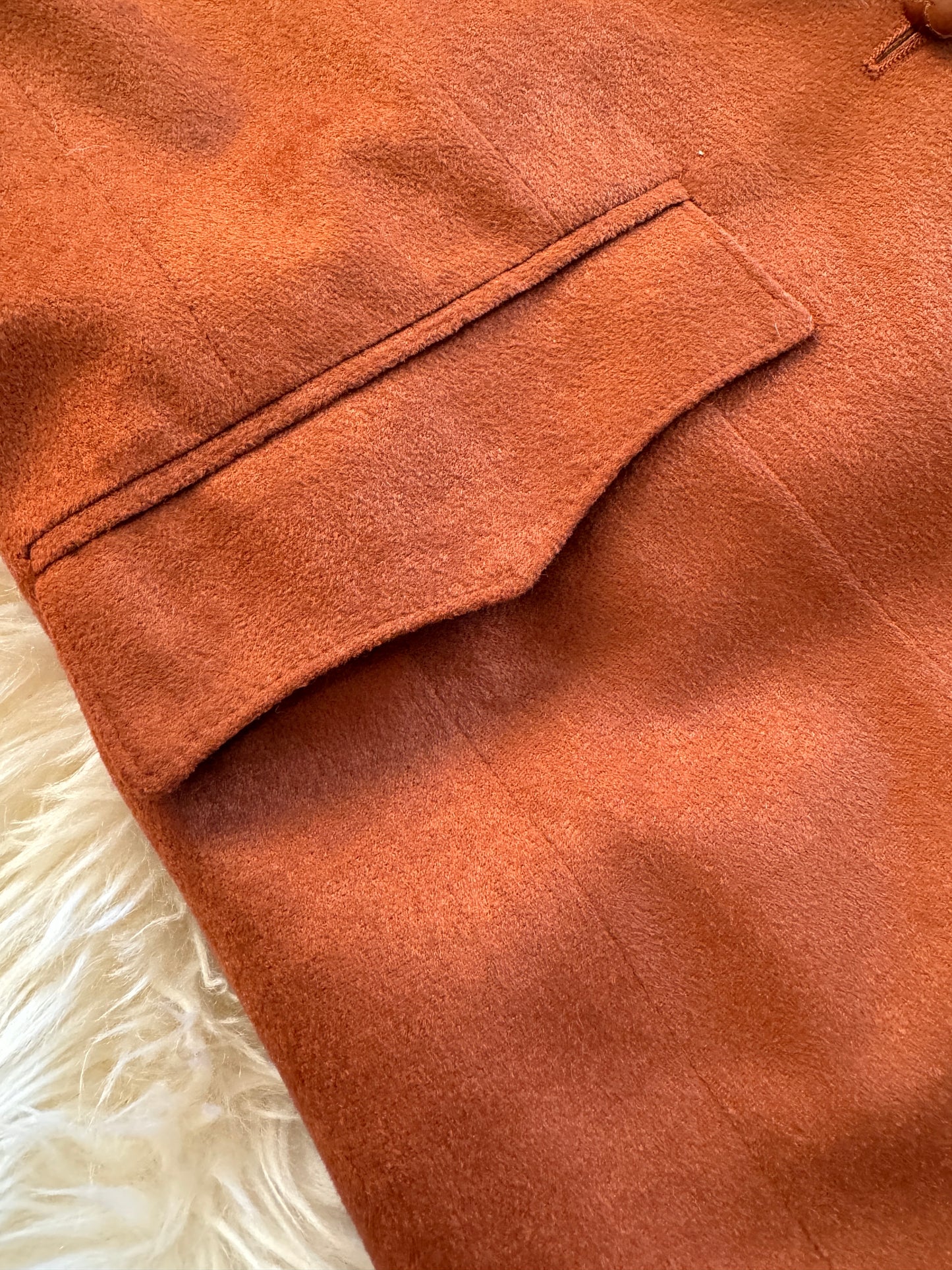 Vintage Western Blazer by Farah | Micro Suede | Rust Brown