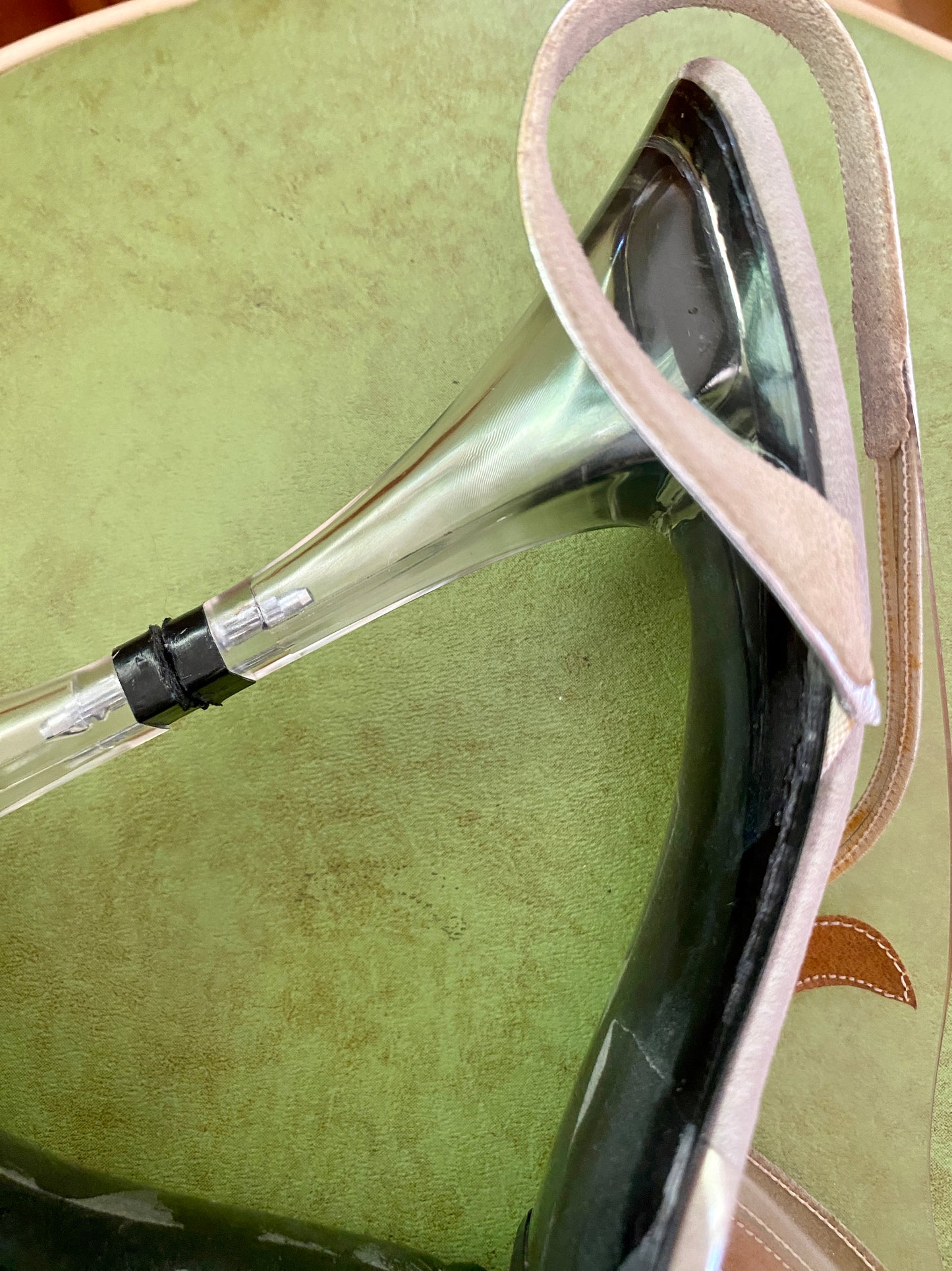 1950's Vintage Lucite Heels by Onex | Clear | Size 7.5 | Silver, Brown | Slingback