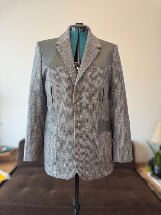 Men’s Vintage Western Suit Coat | Grey | Sz 40