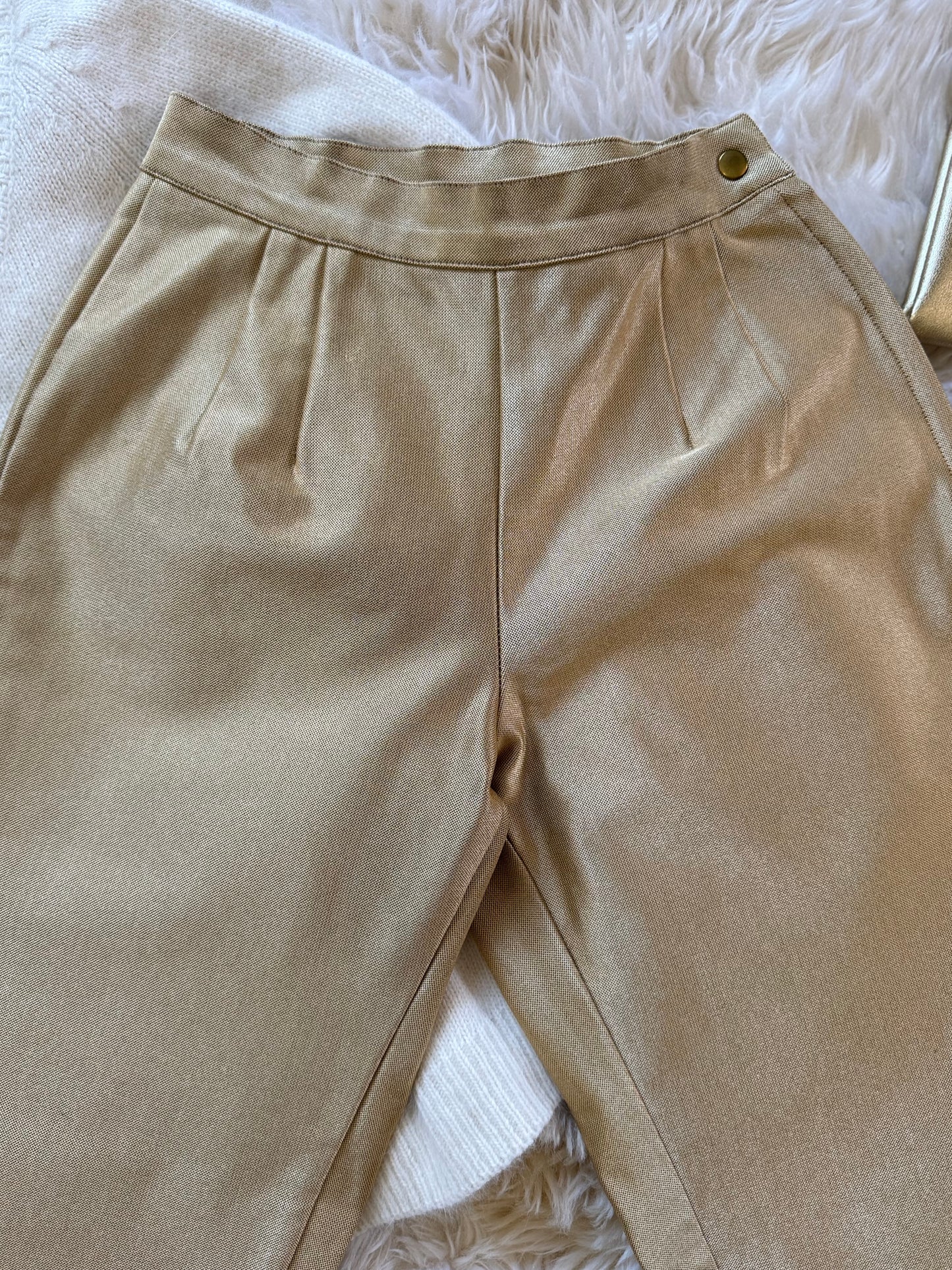 Vintage Stirrup Pants, Metallic Gold, XXS-XS