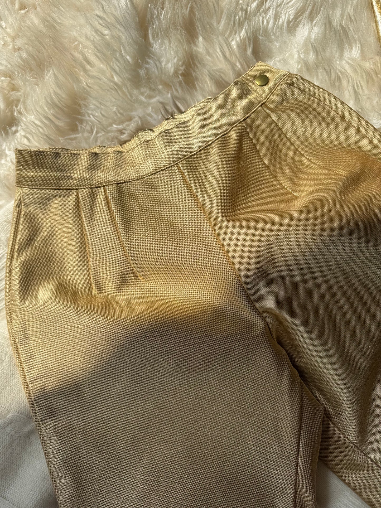 Vintage Stirrup Pants, Metallic Gold, XXS-XS