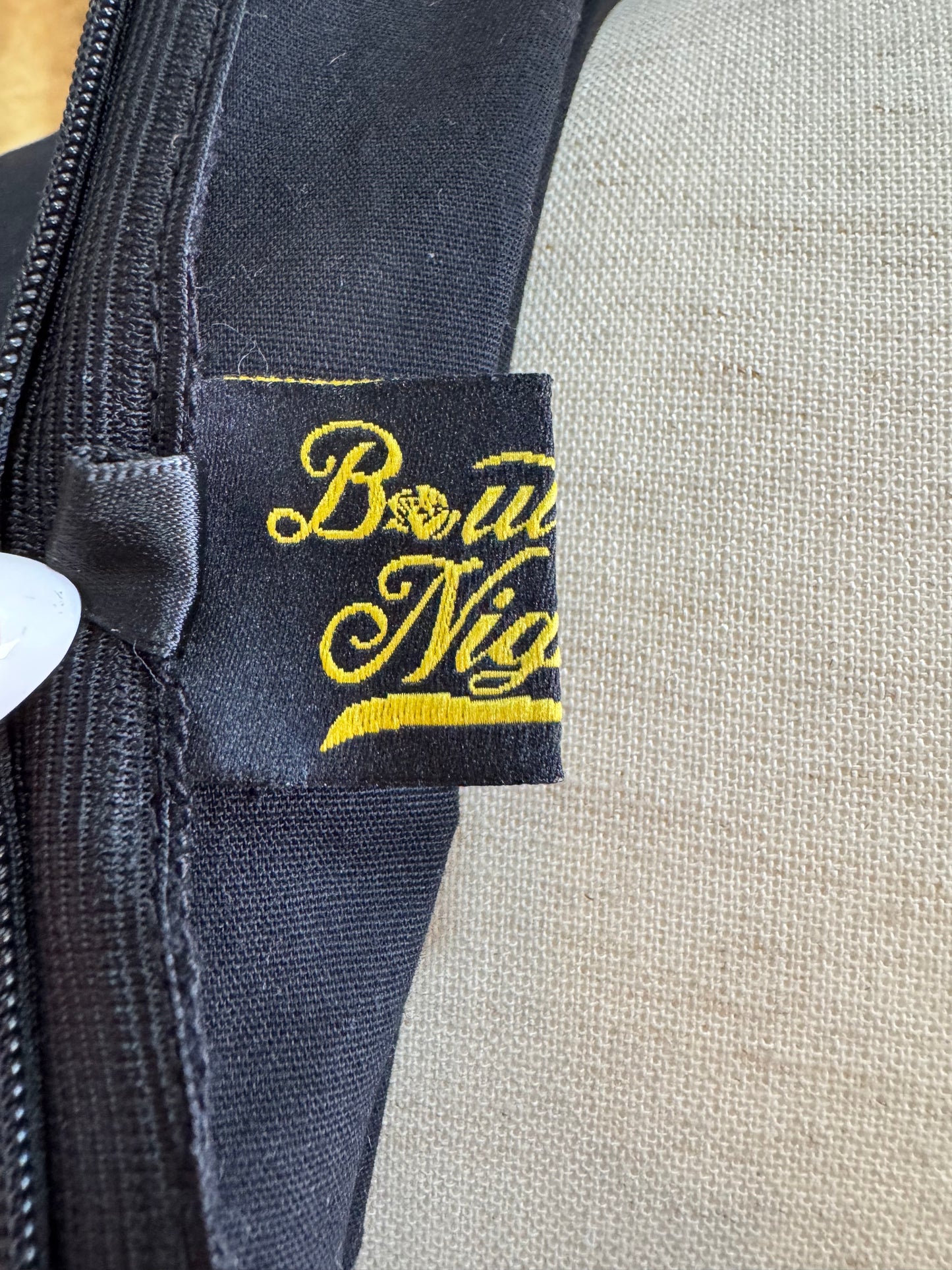 1950’s Inspired Western Patio Dress, Black & Metallic Gold | XS