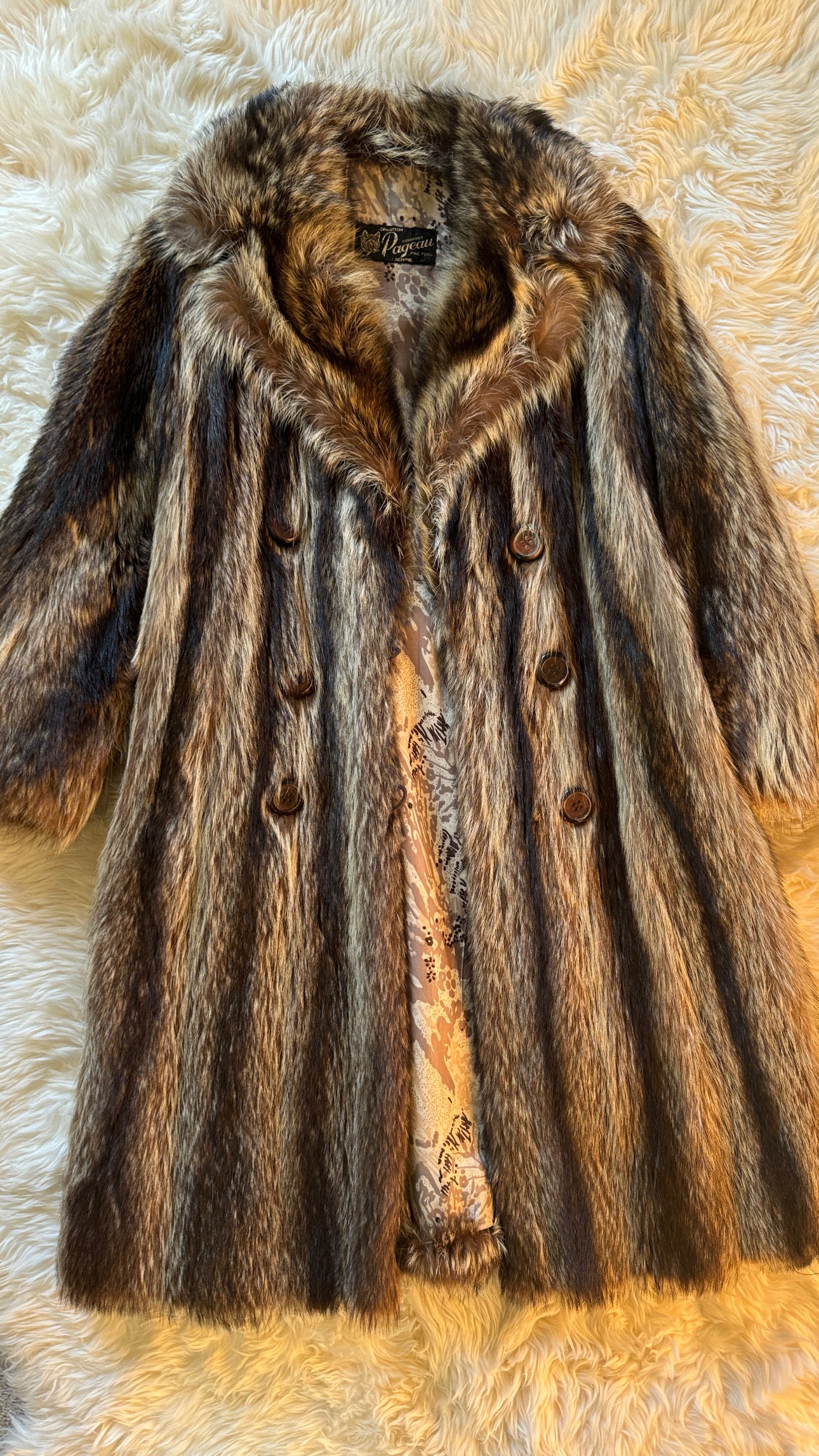 Vintage Ladies Fur Coat by Lachine Pageau Fine Furs, Raccoon, 1920's
