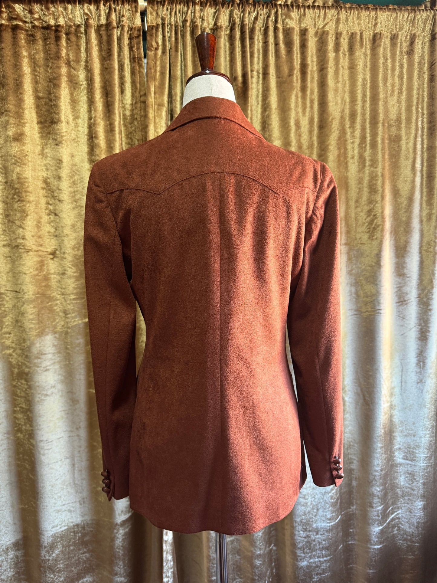 Vintage Western Blazer by Farah | Micro Suede | Rust Brown