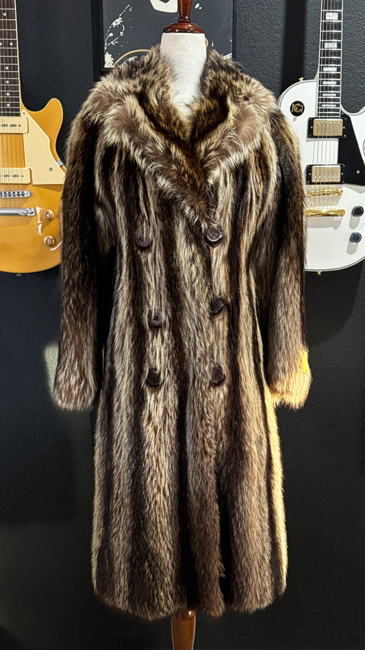 Vintage Ladies Fur Coat by Lachine Pageau Fine Furs, Raccoon, 1920's