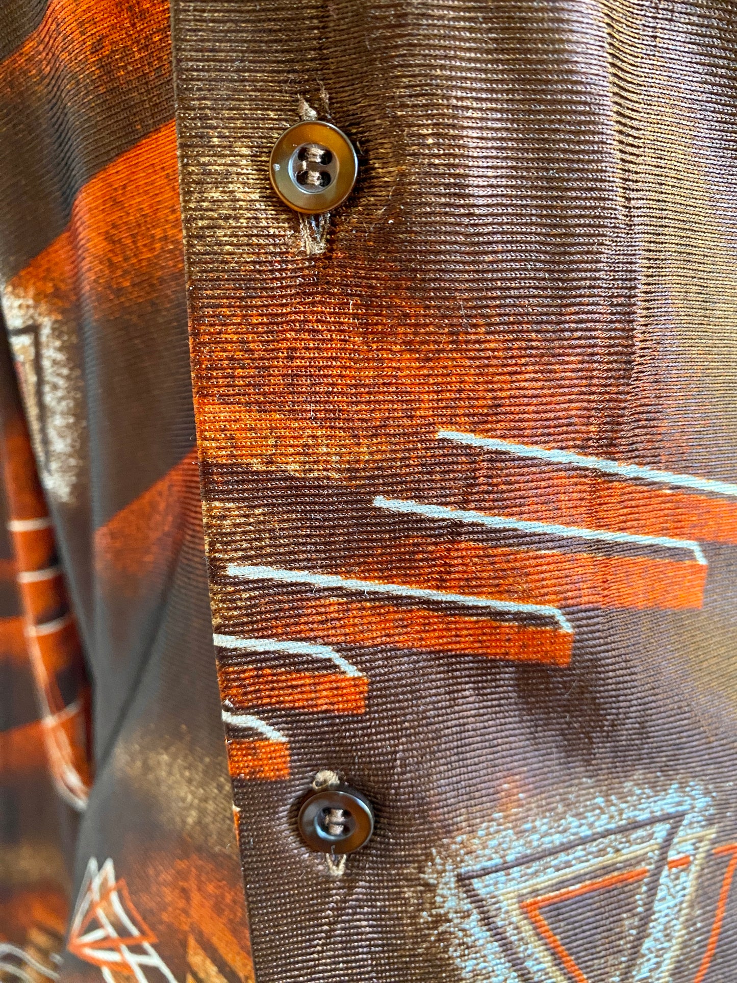 Vintage 1970s Shimmery Button Down Top | Disco | Unisex S/M