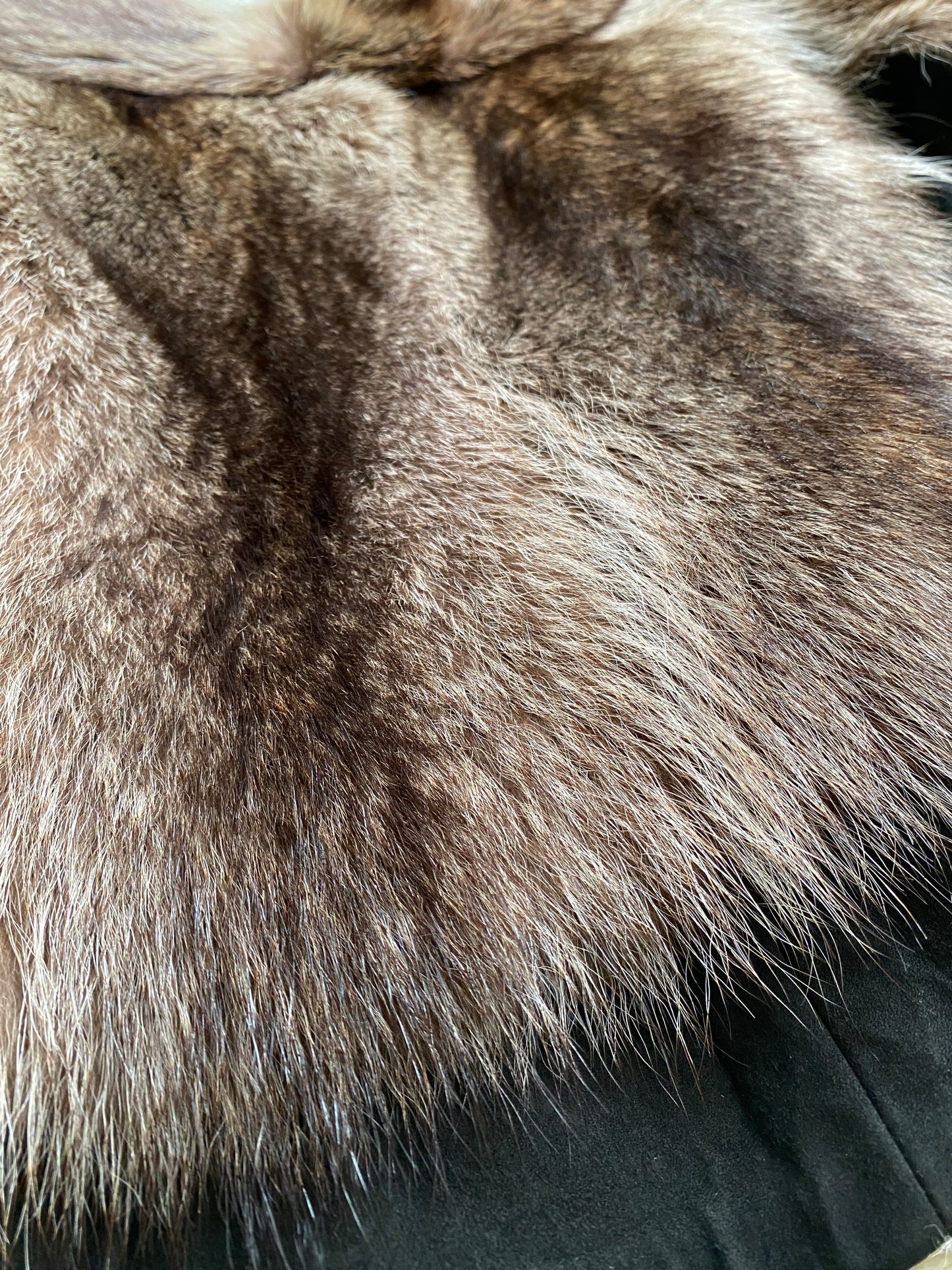 Vintage Fox Fur & Black Suede Jacket | Women's S
