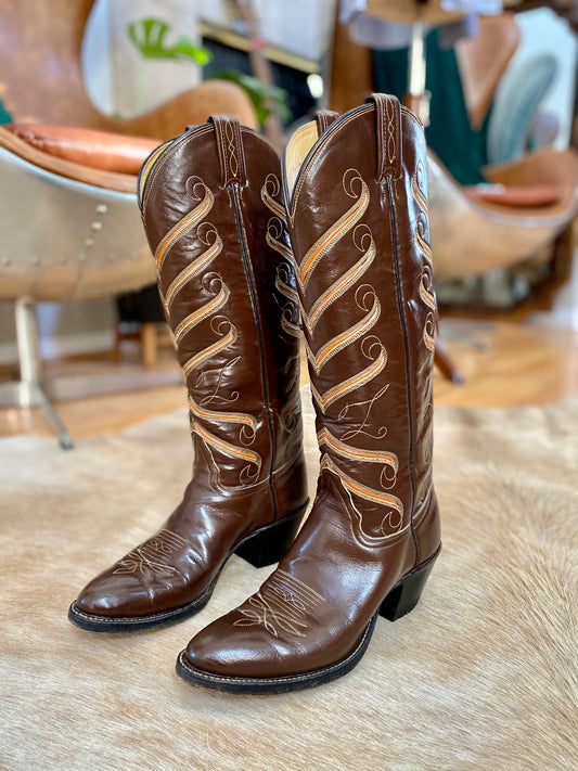 Vintage Tony Lama Western Boots | Knee-High | Women's 6N