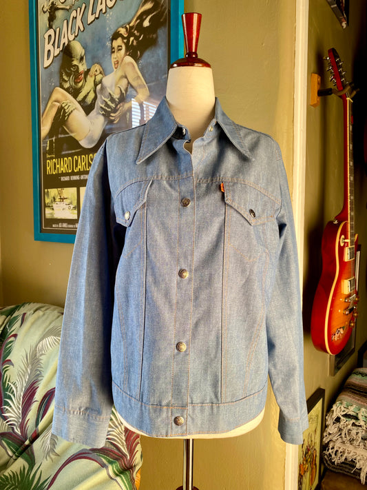 Vintage Orange Tab Levi’s Chambray Jean Jacket, 1970s | Womens M