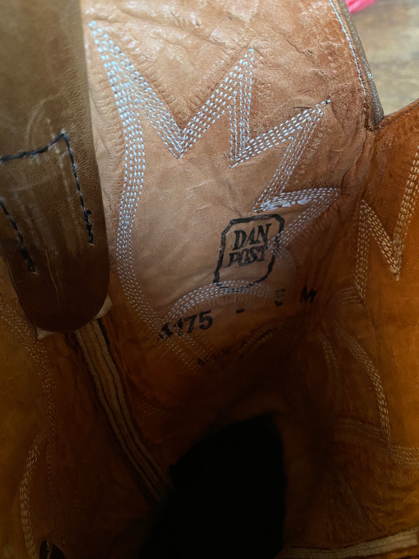 Vintage Dan Post Heeled Western Cowgirl Boots | Mid-Calf | Womens 5M
