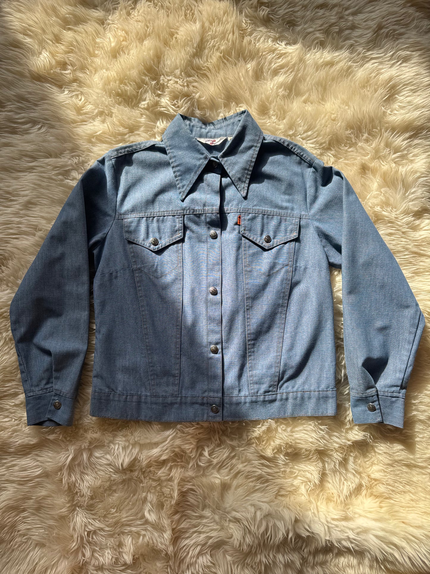 Vintage Orange Tab Levi’s Chambray Jean Jacket, 1970s | Womens M