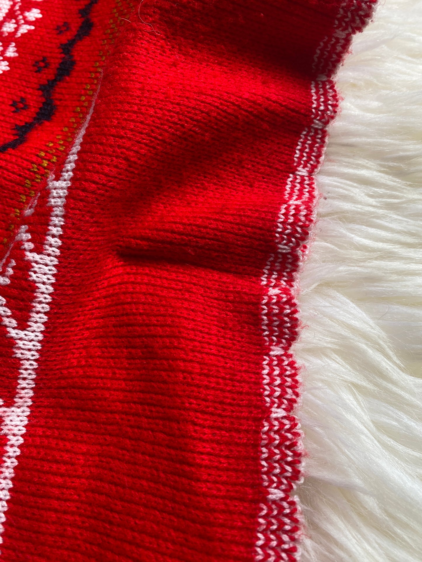 Vintage Southwest Poncho Knit Sweater w/ fringe | 1960s 1970s | Red White & Blue | OS