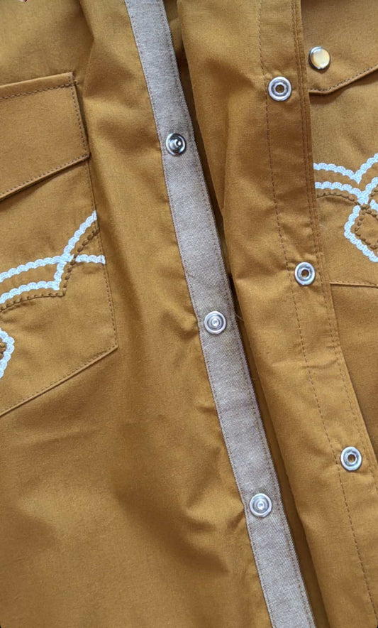 Men’s NWT Pearly Snap, Honey Mustard Yellow, Outlander, Sz L
