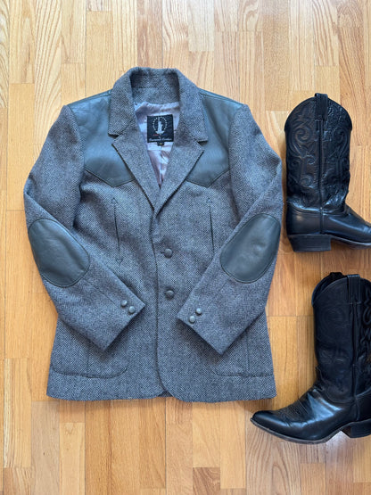 Men’s Vintage Western Suit Coat | Grey | Sz 40