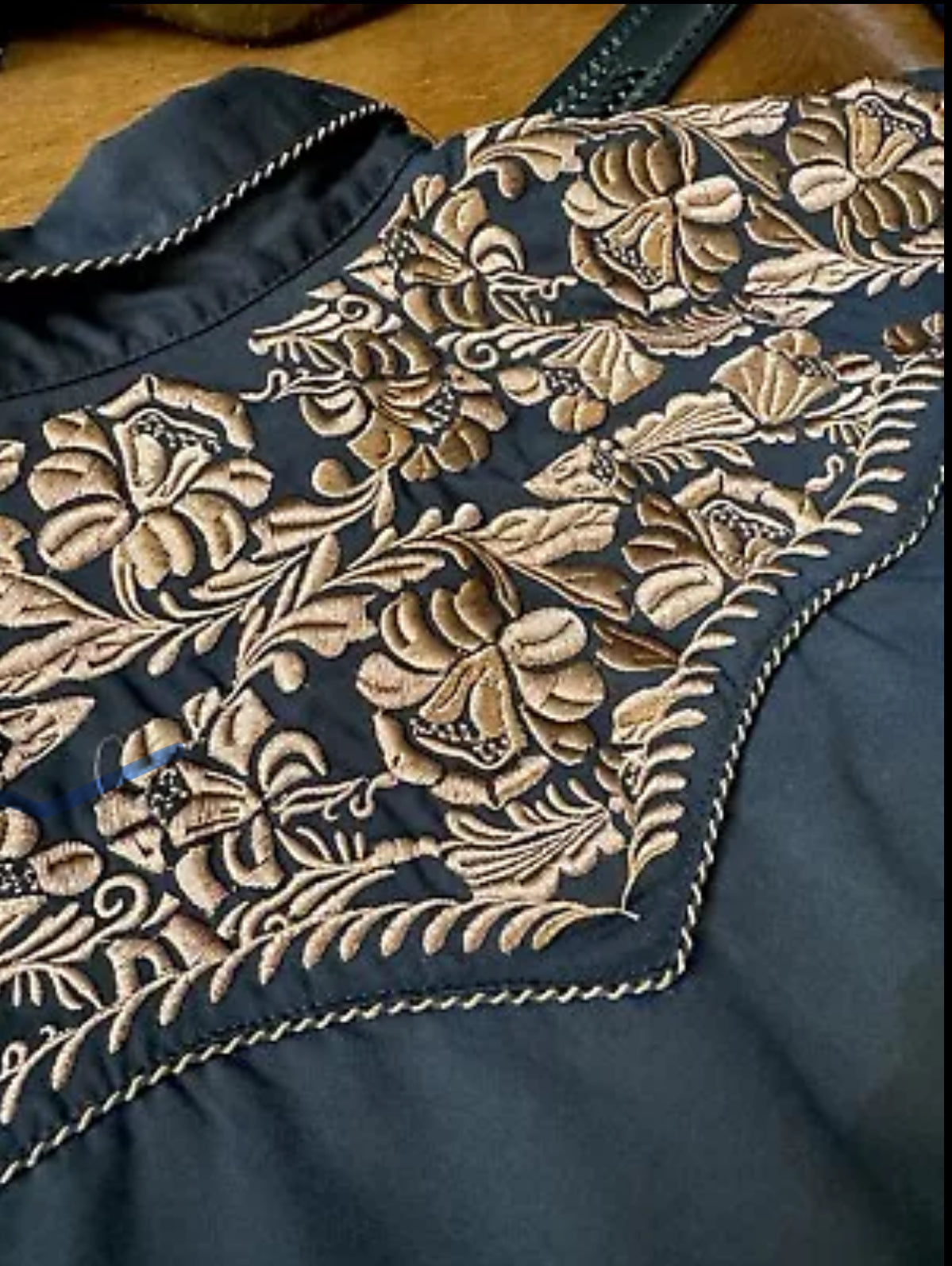 Men’s Scully Embroidered Pearl Snap | Black & Bronze | XXL