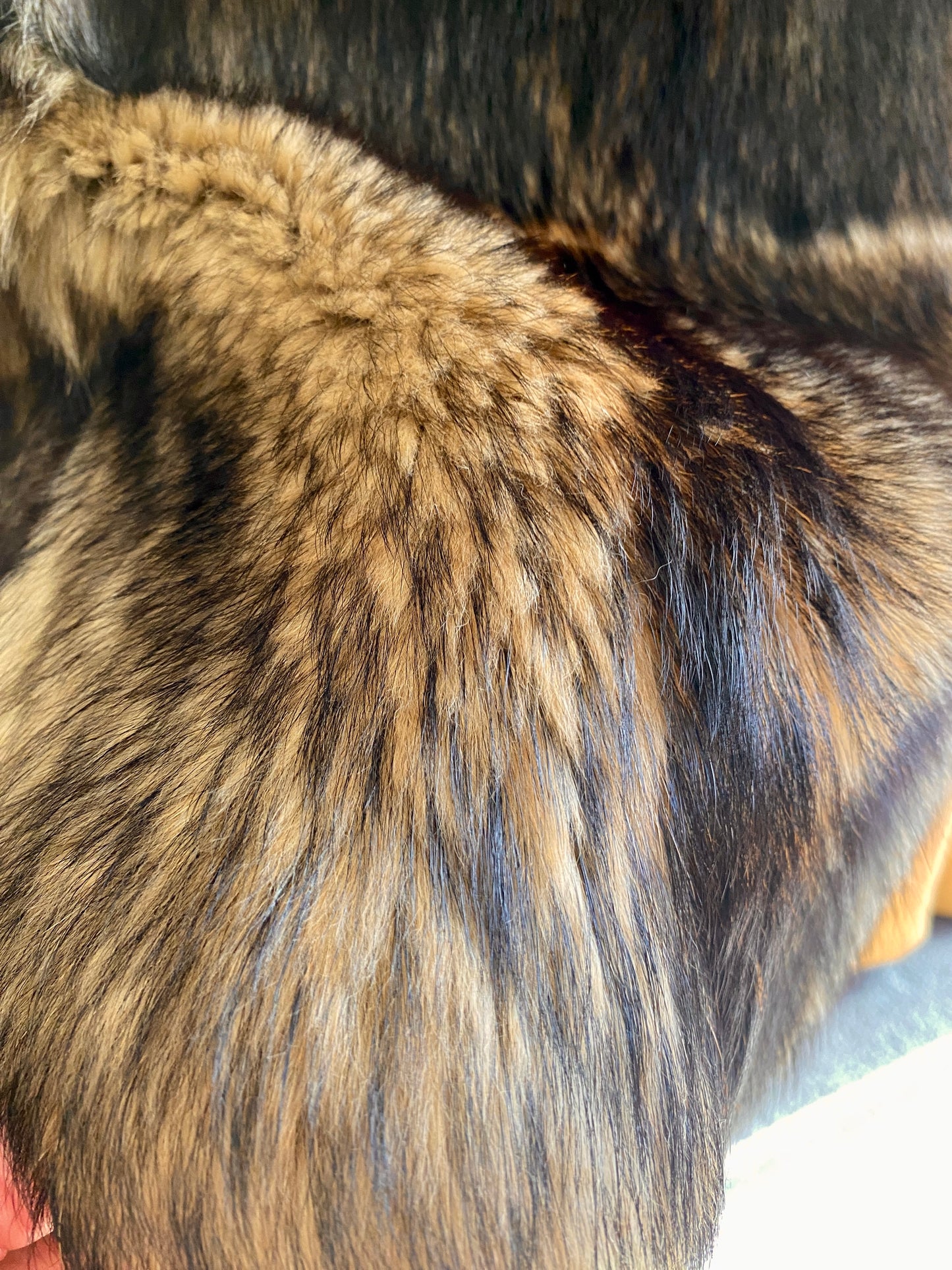 Genuine Fox Fur Coat, Short, Great Condition, Brown, Tan & Black | L