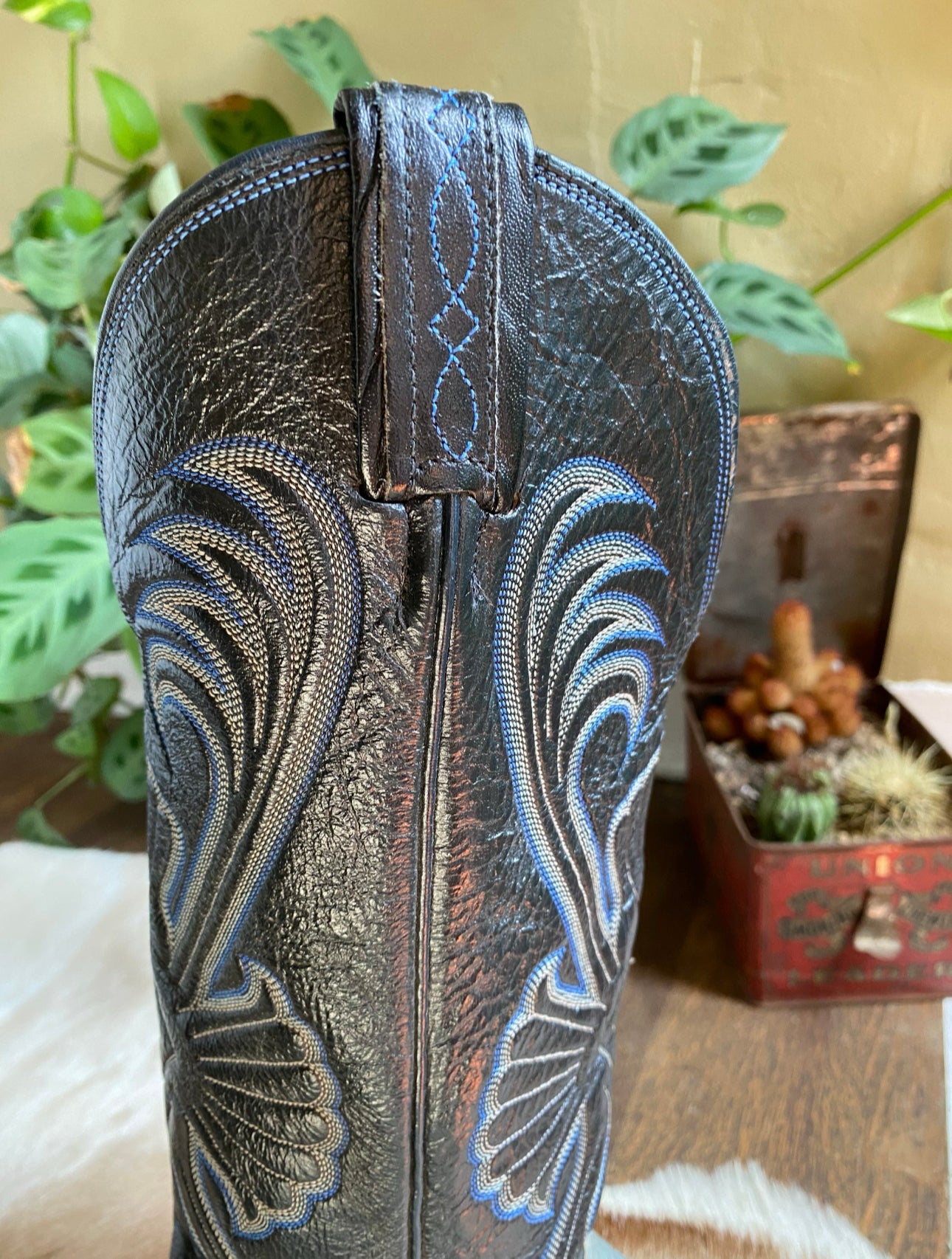 Vintage Tony Lama Python Leather Boots, Womens 5B