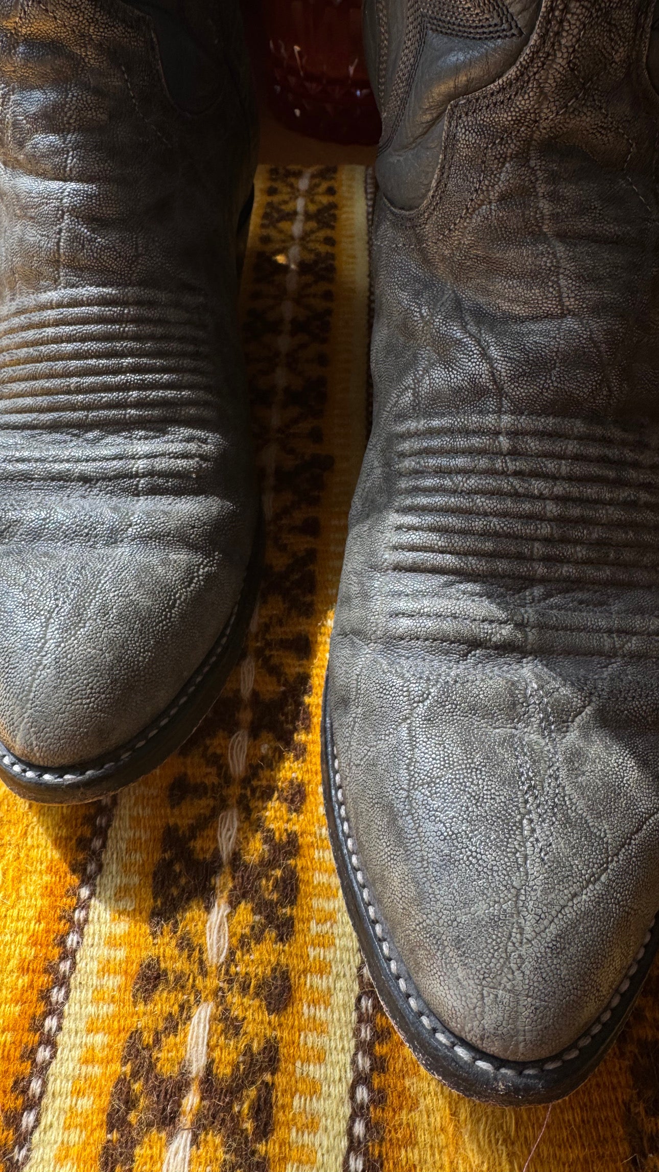Men’s El Dorado Cowboy Boots, Western, Marbled Grey Lizard Skin, Sz 8 D width
