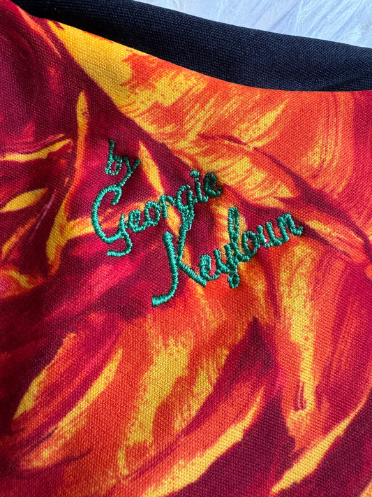 Vintage 1970s Georgie Keyloun Floral Hostess Dress, Housecoat OS