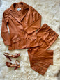 Women’s Western Vintage Pant Suit Set | Chain Stitch Design | XS-S