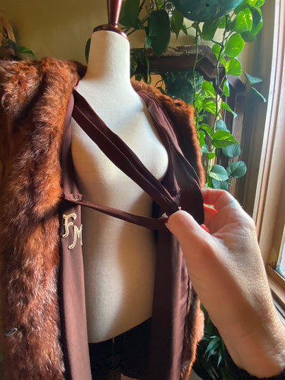 1940’s Benton Furs Genuine Marmot Real Fur Coat | rich cognac brown Womens L/XL
