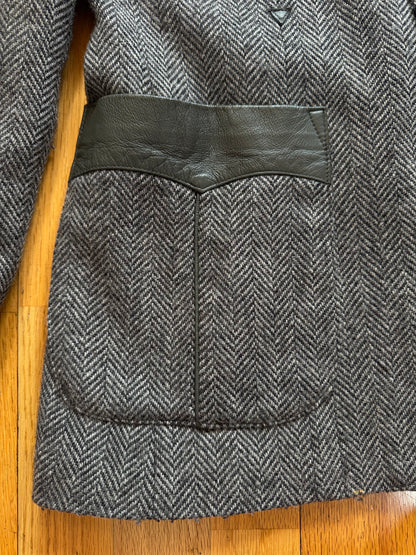 Men’s Vintage Western Suit Coat | Grey | Sz 40