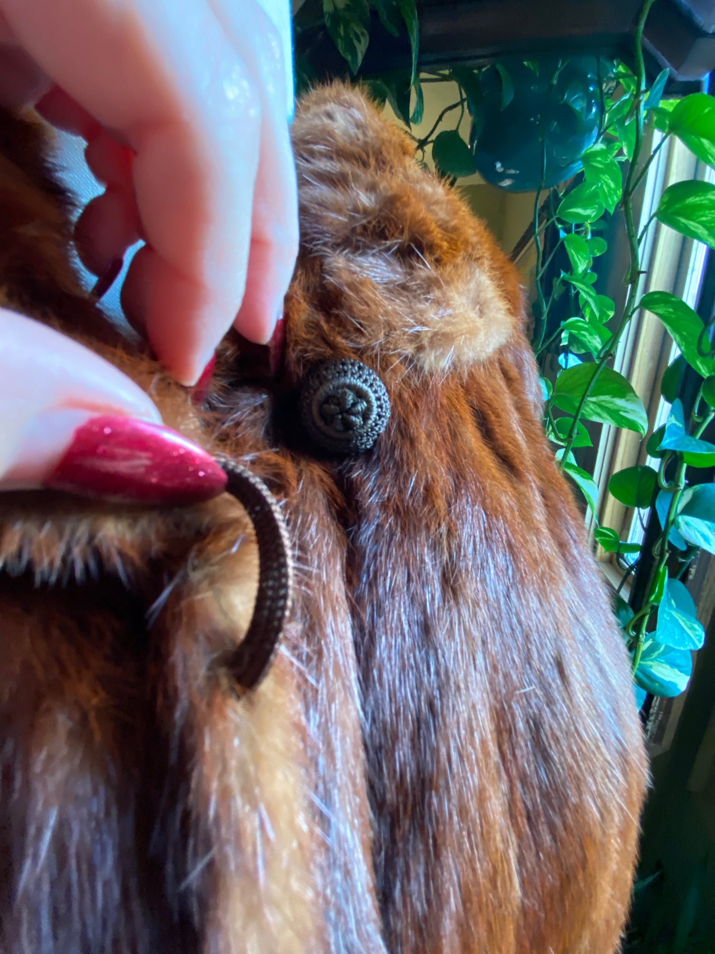 1940’s Benton Furs Genuine Marmot Real Fur Coat | rich cognac brown Womens L/XL