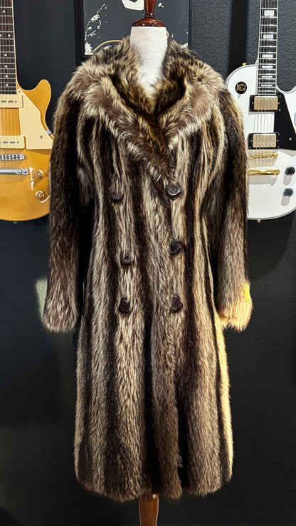 Vintage Ladies Fur Coat by Lachine Pageau Fine Furs, Raccoon, 1920's