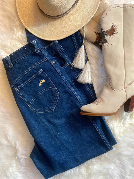 Vintage High-Rise Chic Jeans | Dark Wash, 1980s 1990s | Curvy