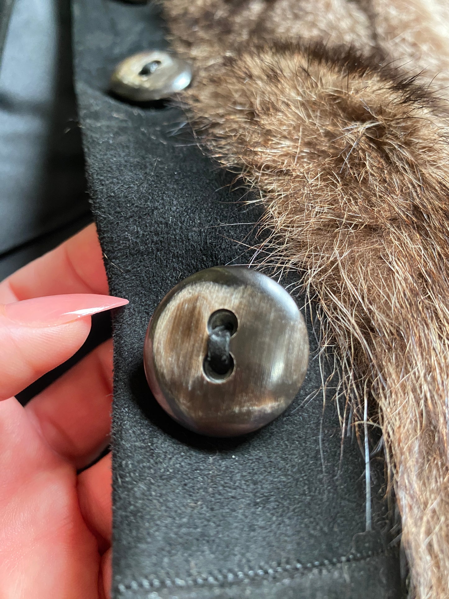 Vintage Fox Fur & Black Suede Jacket | Women's S
