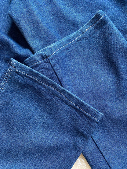 Vintage High-Waist Wrangler Jeans | Back Stitch Detail, Wide Leg, Red White & Blue | 12