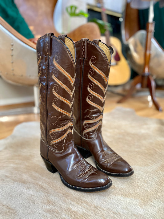 Vintage Tony Lama Western Boots | Knee-High | Women's 6N