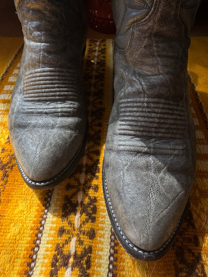 Men’s El Dorado Cowboy Boots, Western, Marbled Grey Lizard Skin, Sz 8 D width