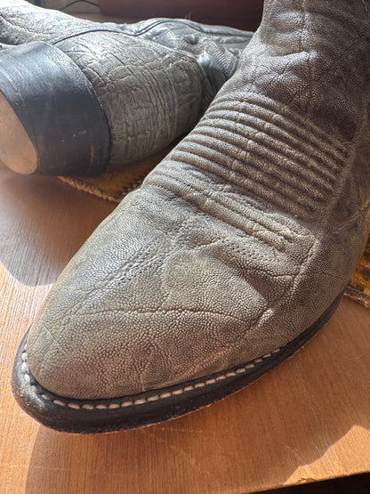 Men’s El Dorado Cowboy Boots, Western, Marbled Grey Lizard Skin, Sz 8 D width