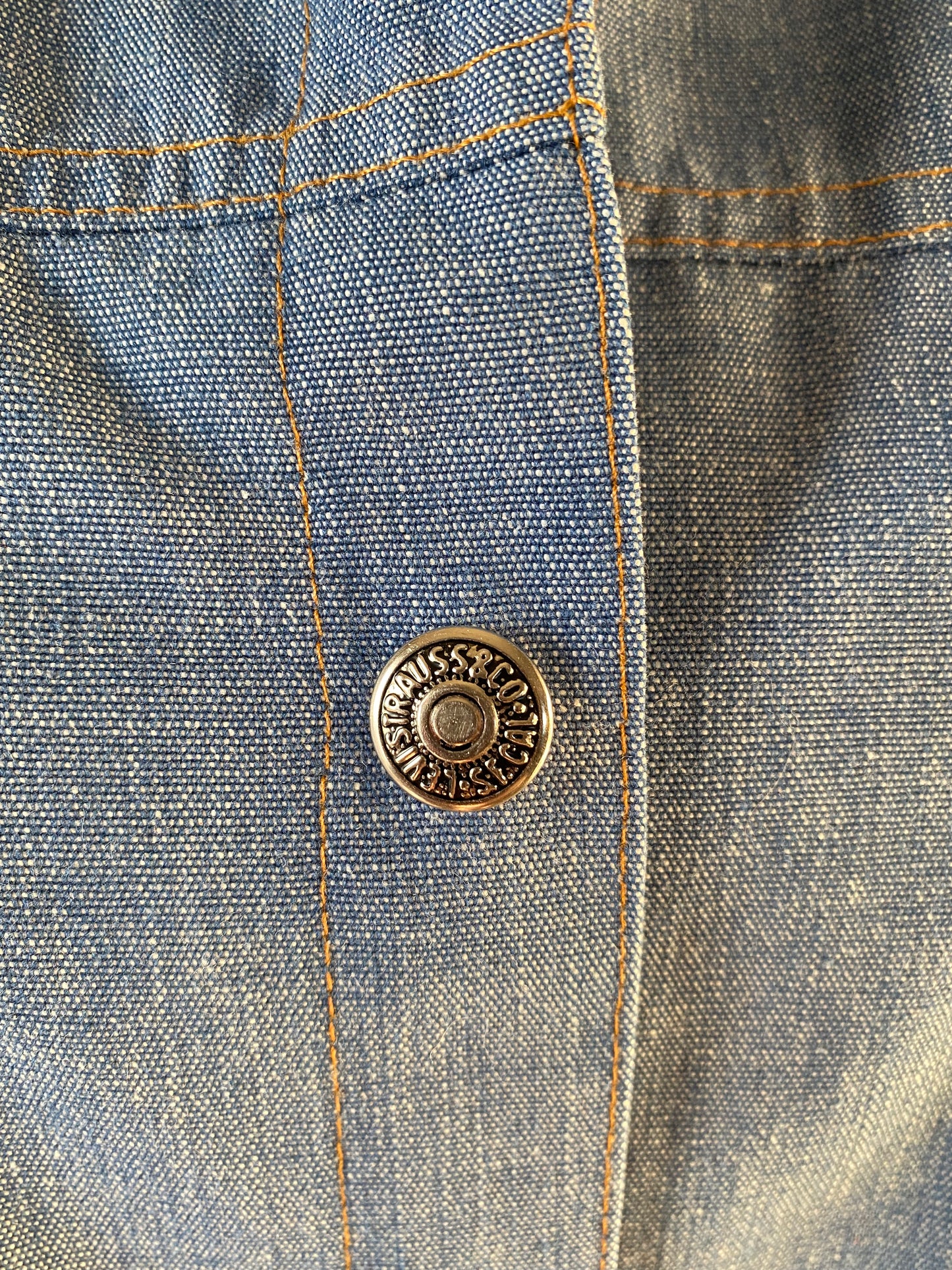 Vintage Orange Tab Levi’s Chambray Jean Jacket, 1970s | Womens M