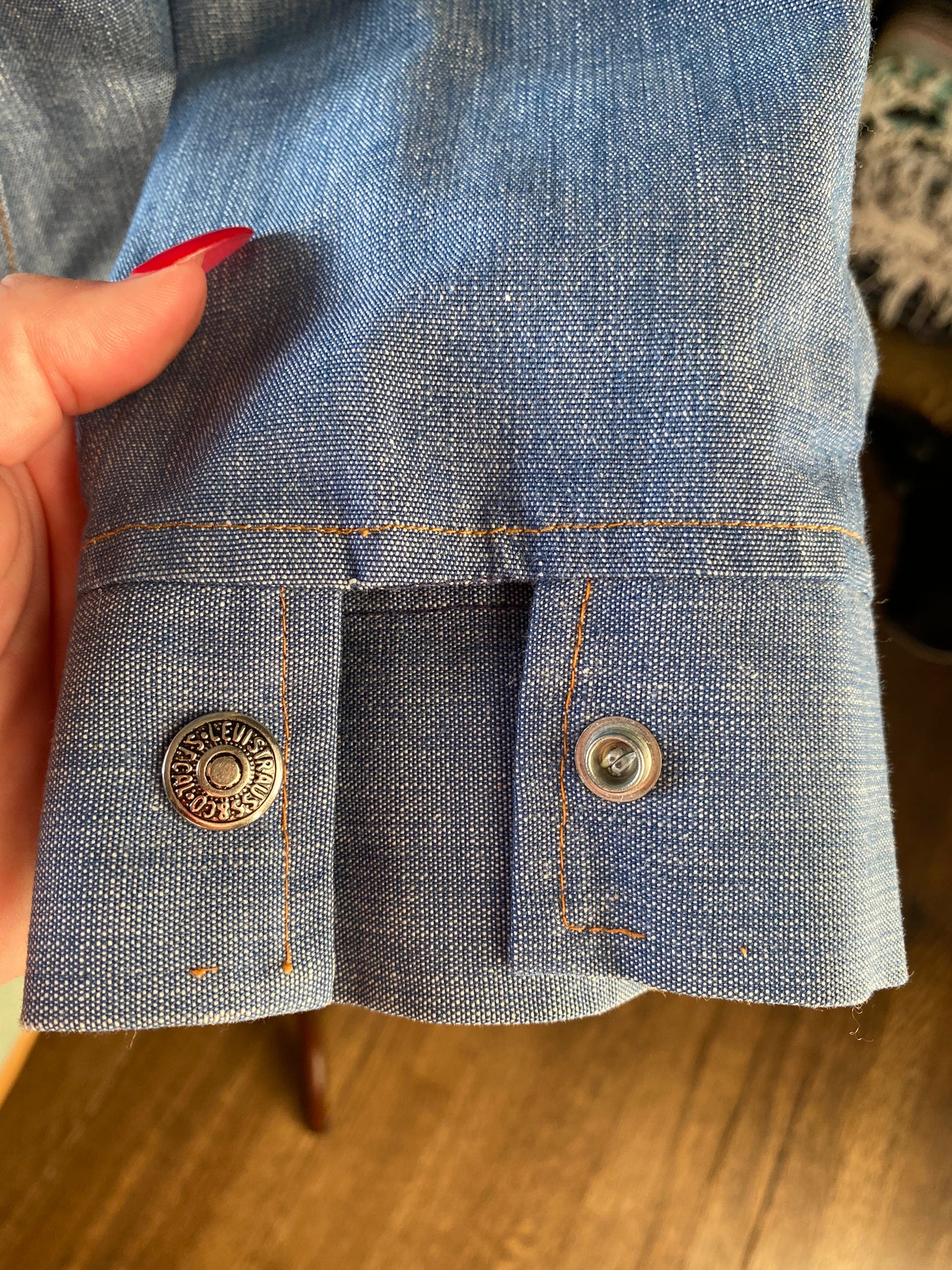 Vintage Orange Tab Levi’s Chambray Jean Jacket, 1970s | Womens M