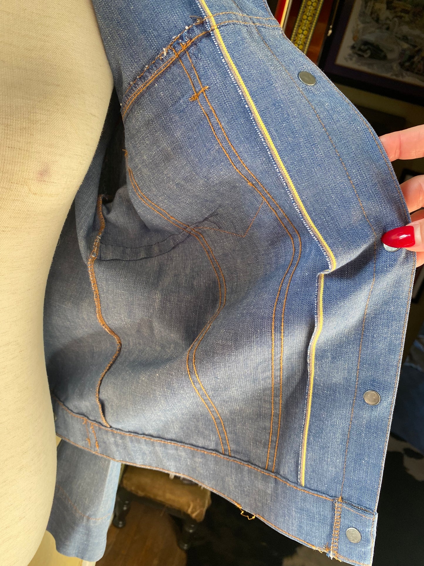 Vintage Orange Tab Levi’s Chambray Jean Jacket, 1970s | Womens M