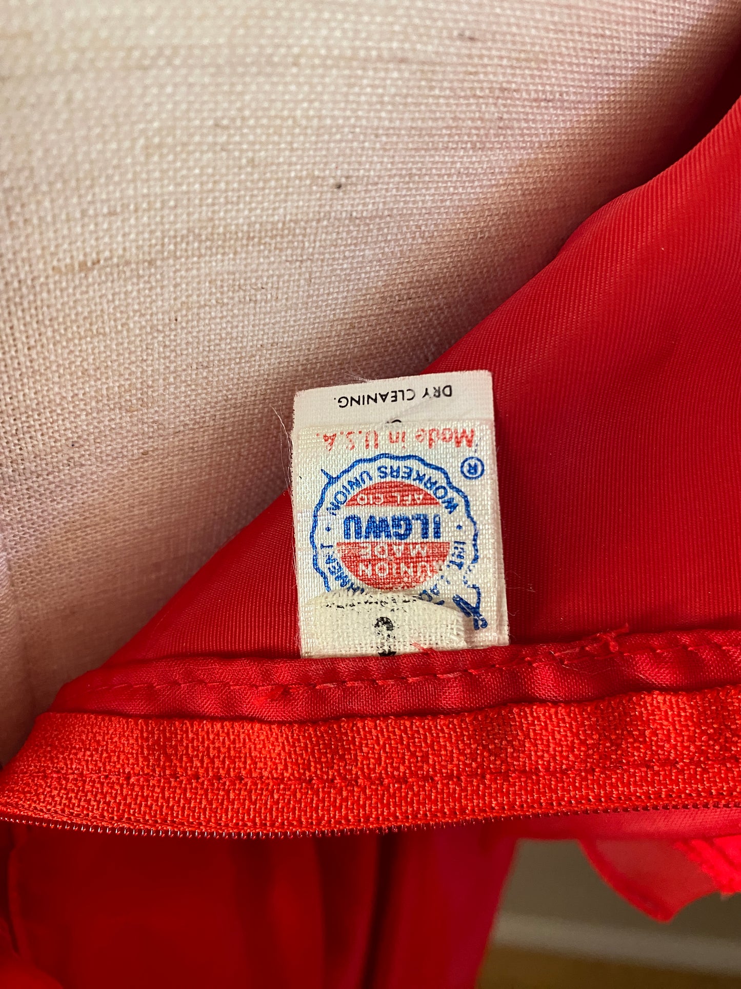 Vintage Dress, ILGWU, Red Chiffon 70’s 80s | XS