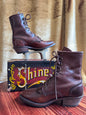 Men’s Western Packer Kiltie Boots | Lace-Up Brown Leather | Men’s Size 7 M
