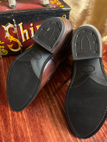 Men’s Western Packer Kiltie Boots | Lace-Up Brown Leather | Men’s Size 7 M