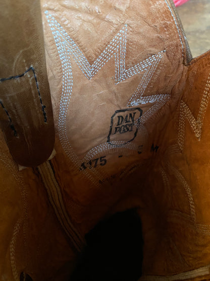 Vintage Dan Post Heeled Western Cowgirl Boots | Mid-Calf | Womens 5M